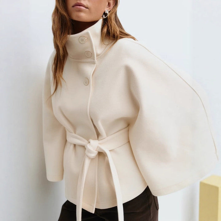 Charlie-quebec™ – Cape Élégante pour Femme avec Ceinture et Col Haut
