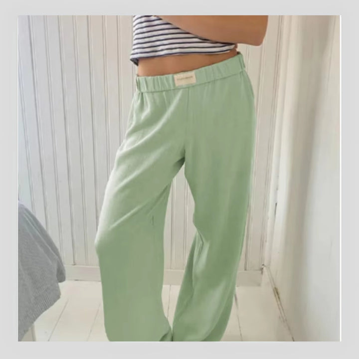 Pantalon Large à Rayures – Taille Élastique