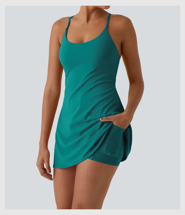 Robe de Printemps Ample – Brassière Intégrée & Short Discret
