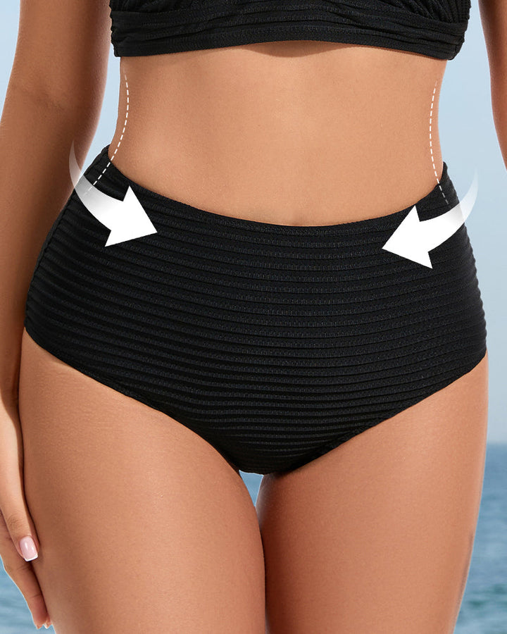 Charlie-quebec™ – Bikini Sculptant Texturé à Taille Haute
