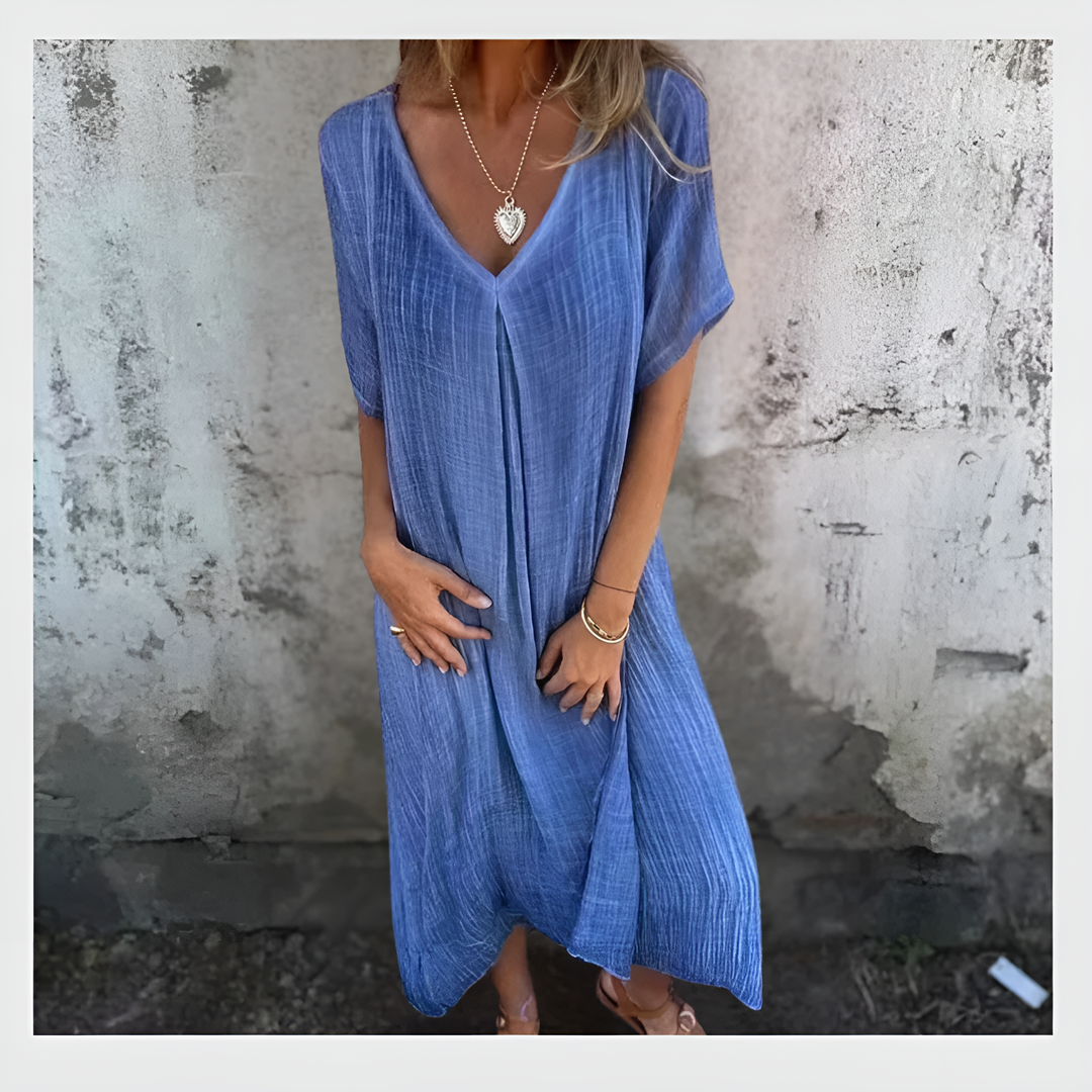 Robe Midi Col V – Signature Élégance Charlie Quebec™