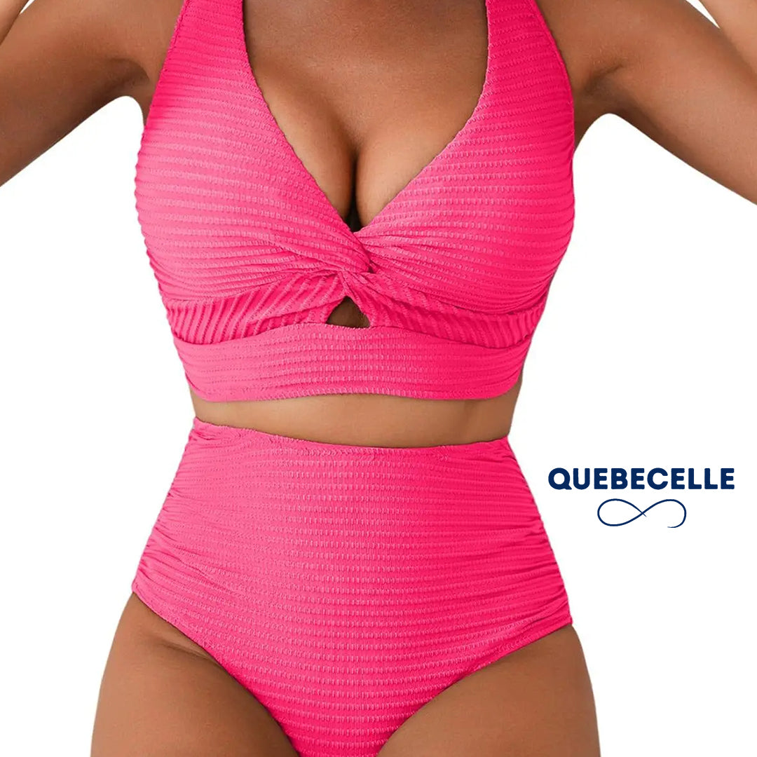 Charlie-quebec™ – Bikini Sculptant Texturé à Taille Haute