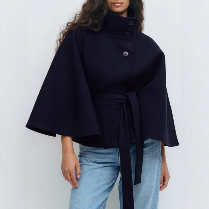 Charlie-quebec™ – Cape Élégante pour Femme avec Ceinture et Col Haut