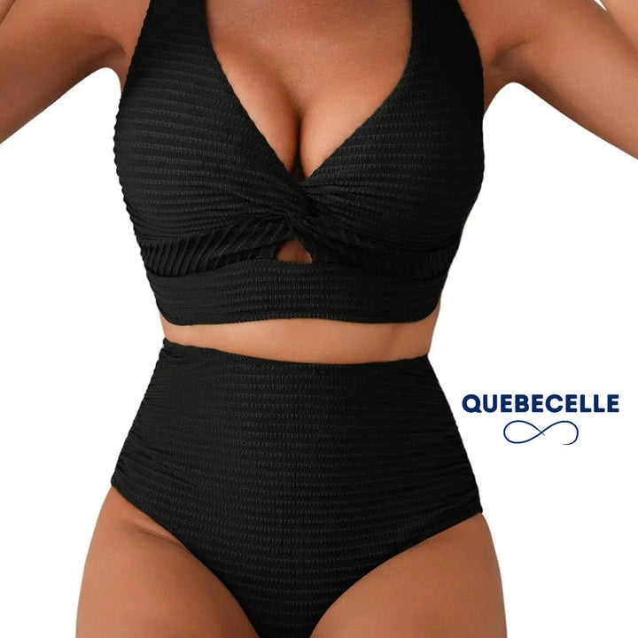 Charlie-quebec™ – Bikini Sculptant Texturé à Taille Haute