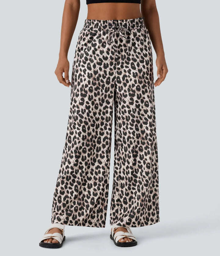 Pantalon Léopard Confort – Taille Haute & Poches