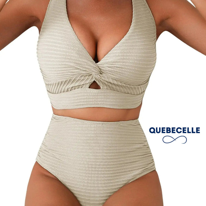 Charlie-quebec™ – Bikini Sculptant Texturé à Taille Haute