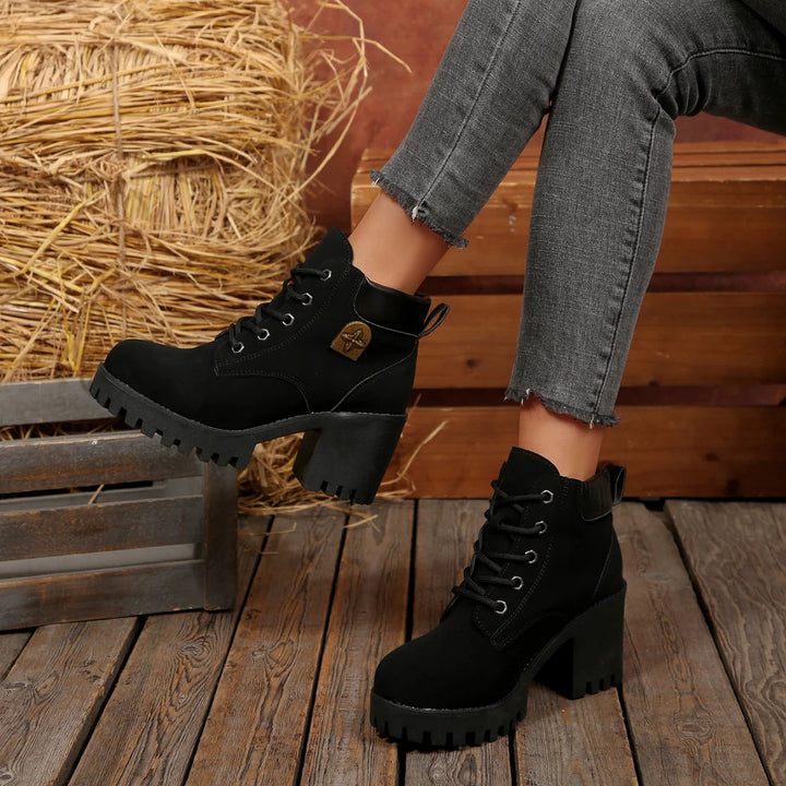 Charlie-quebec™ – Bottines Rétro à Talon Bloc et Plateforme