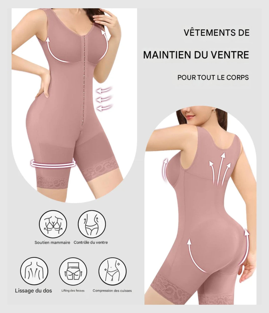 Charlie-quebec™ – Sous-vêtement gainant à double compression avec soutien-gorge