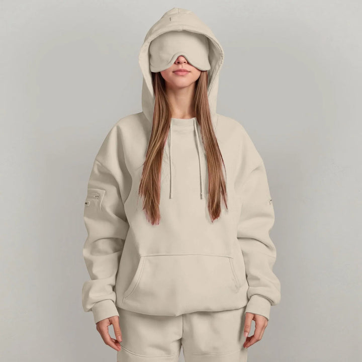 Charlie-quebec™ – Sweat à capuche Chic avec masque pour les yeux de voyage
