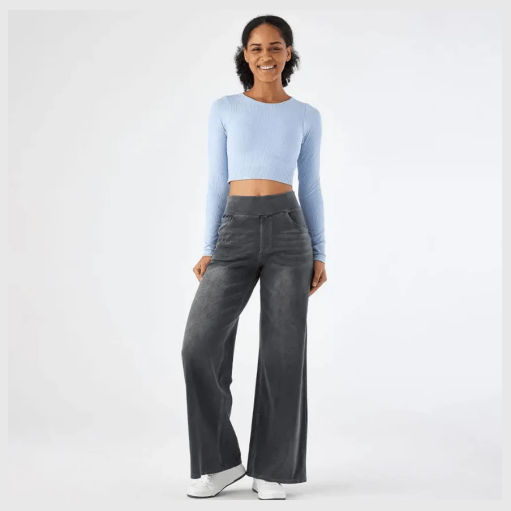 Pantalon Confort Taille Haute – Stretch Élastique