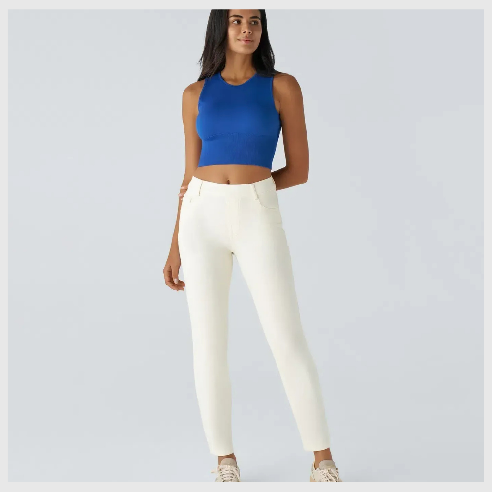Pantalon Confort Taille Haute – Stretch Élastique