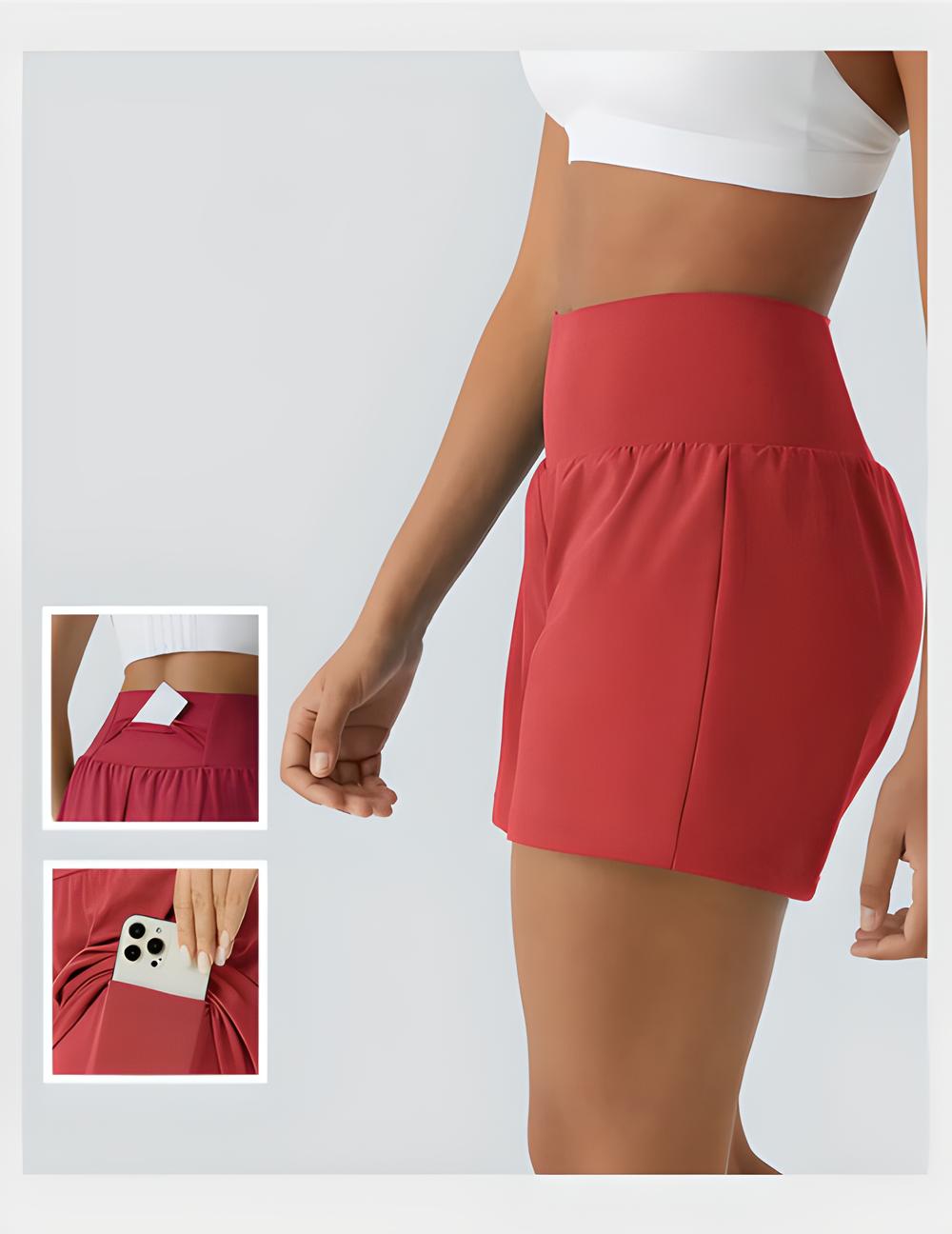 Short Fitness 2-en-1 – Gainant Taille Super Haute