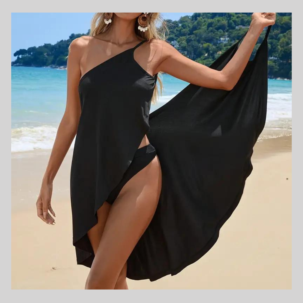 Robe de Plage Épaule Dénudée – Grâce & Légèreté