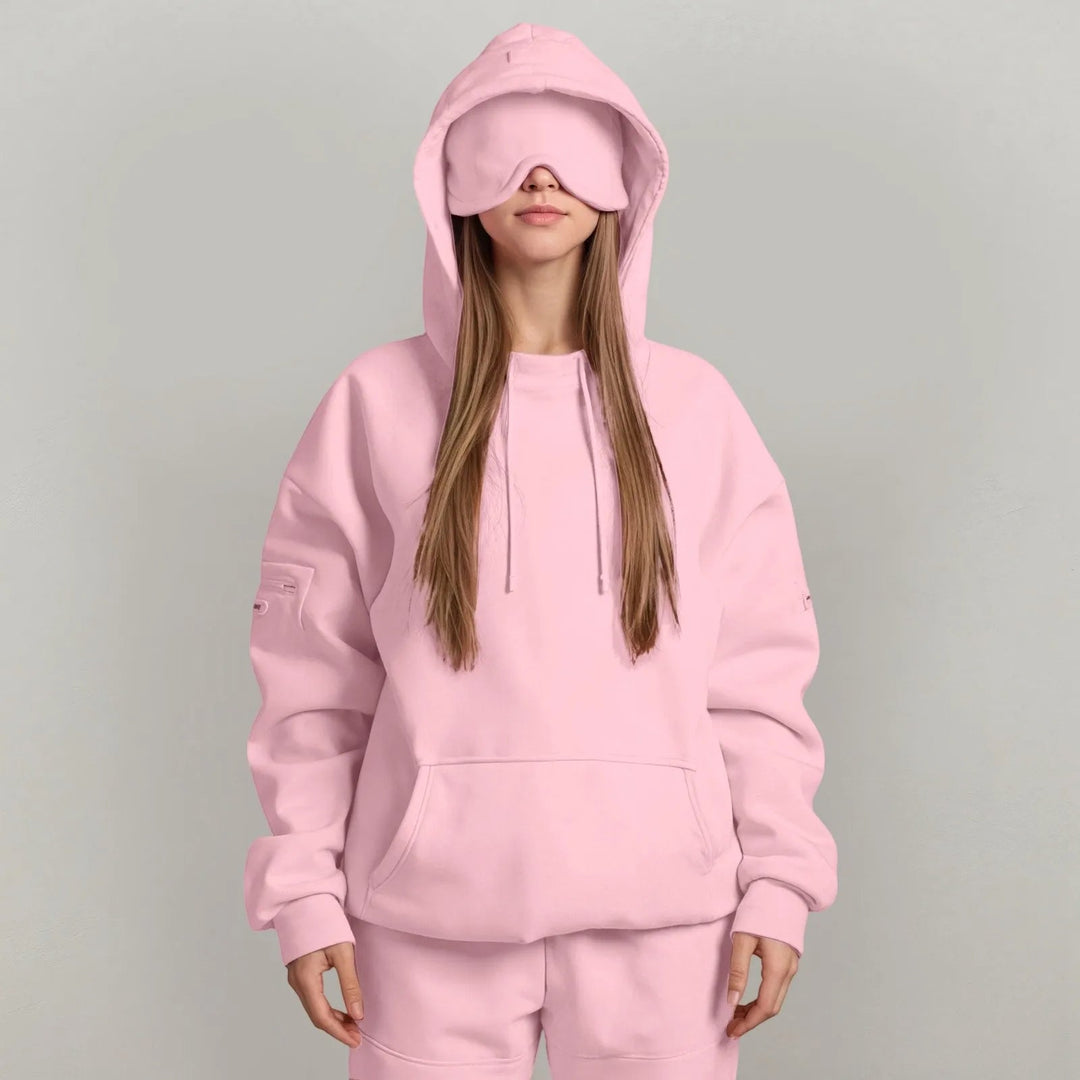 Charlie-quebec™ – Sweat à capuche Chic avec masque pour les yeux de voyage