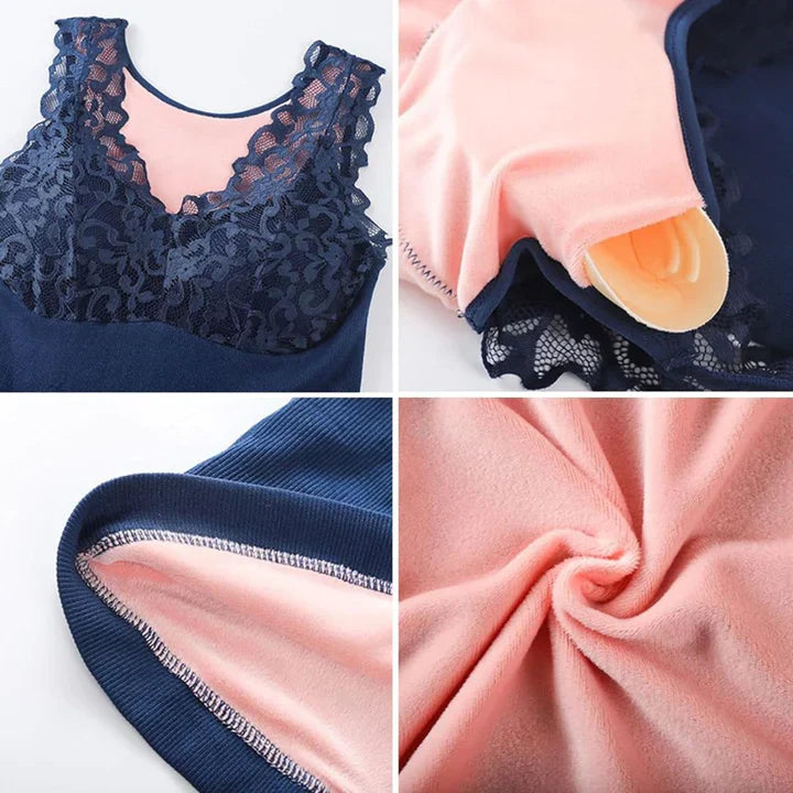 Gilet Thermique Dentelle – Confort & Élégance