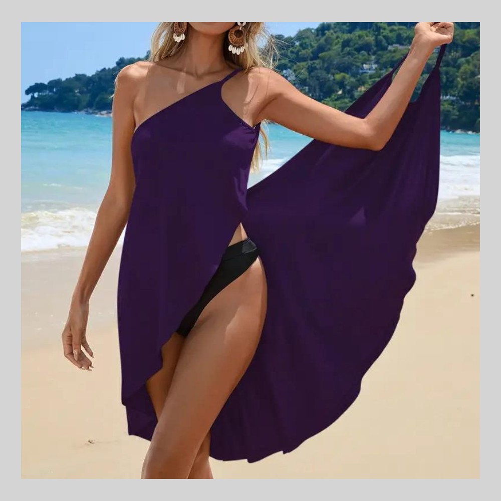Robe de Plage Épaule Dénudée – Grâce & Légèreté