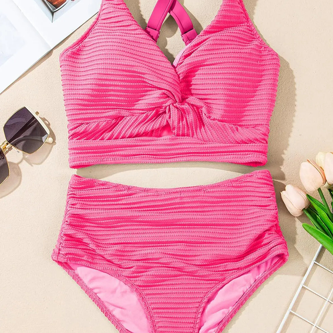 Charlie-quebec™ – Bikini Sculptant Texturé à Taille Haute
