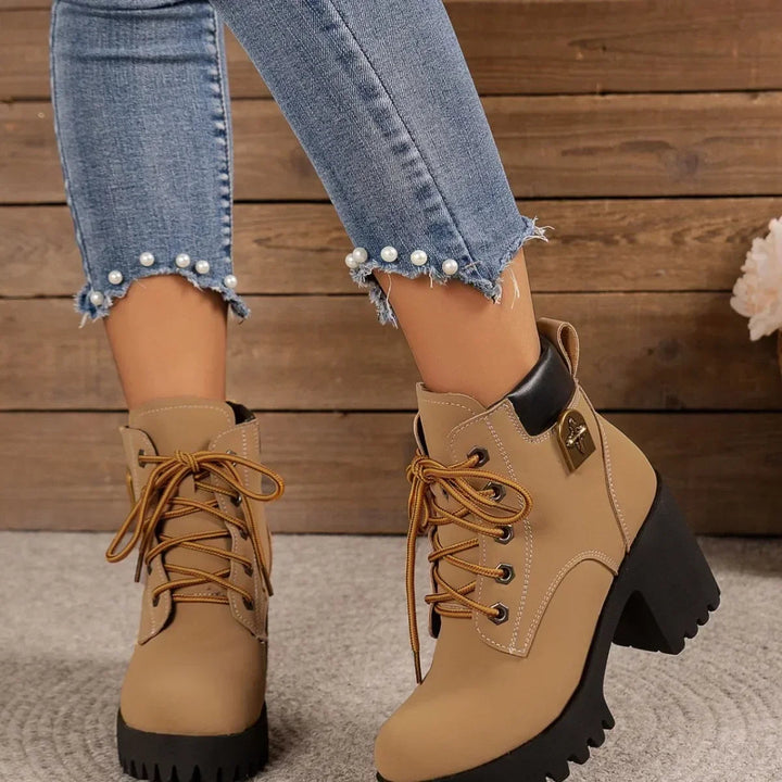 Charlie-quebec™ – Bottines Rétro à Talon Bloc et Plateforme