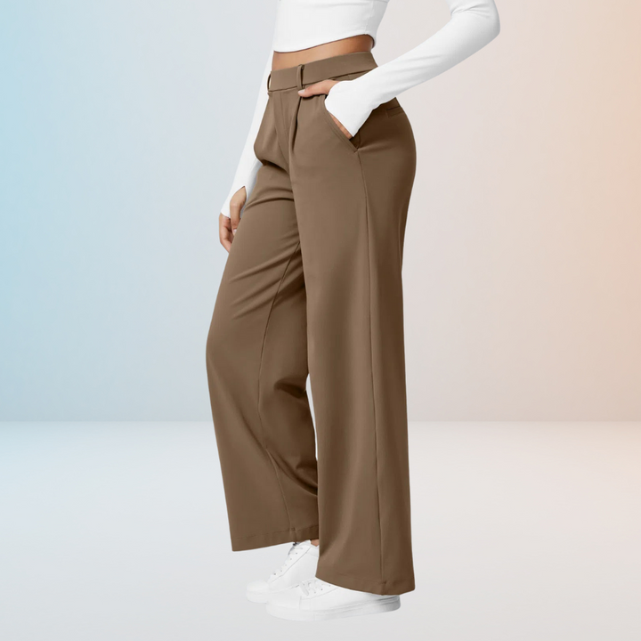Charlie-quebec™ – Pantalon Taille Haute à Coupe Droite