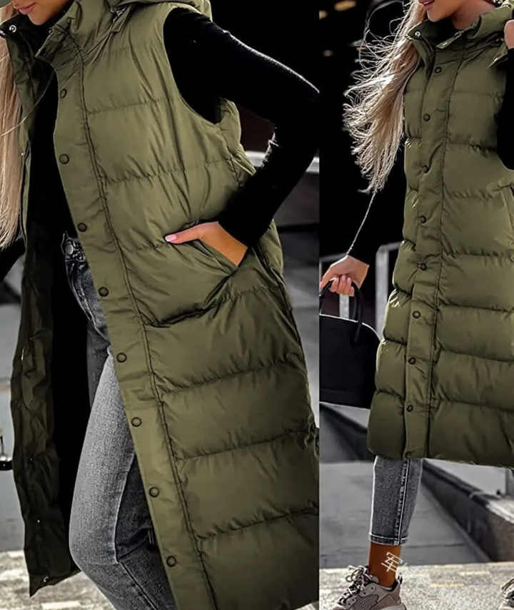 Charlie-quebec™ – Manteau Long Matelassé Élégance Hivernale