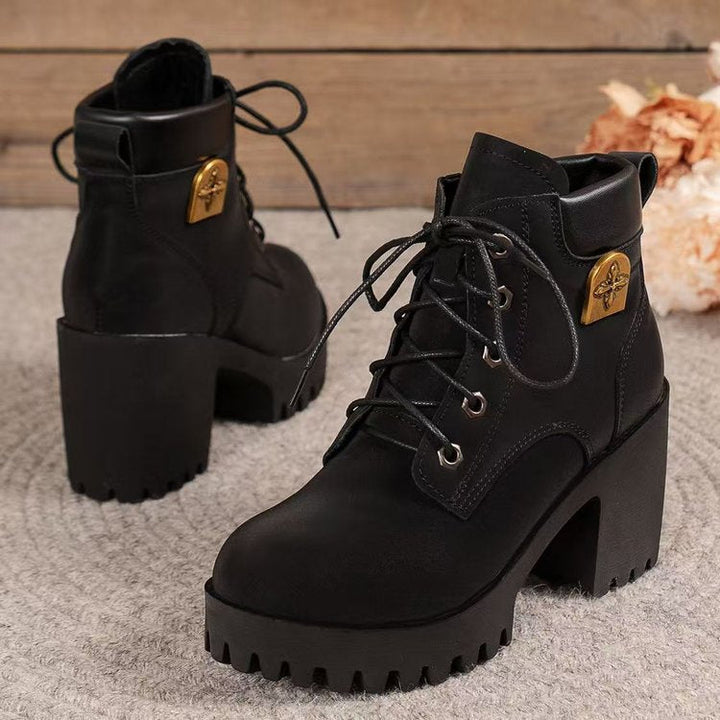 Charlie-quebec™ – Bottines Rétro à Talon Bloc et Plateforme