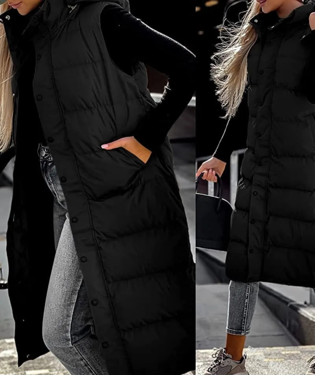 Charlie-quebec™ – Manteau Long Matelassé Élégance Hivernale